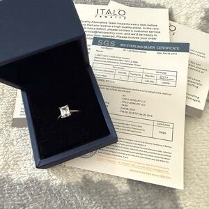Italo Jewelry Emerald-Cut Sterling Silver Ring size 5